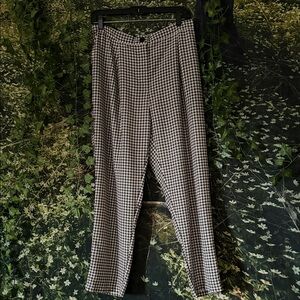 H&M Black and White Checkered Straight Leg Pants